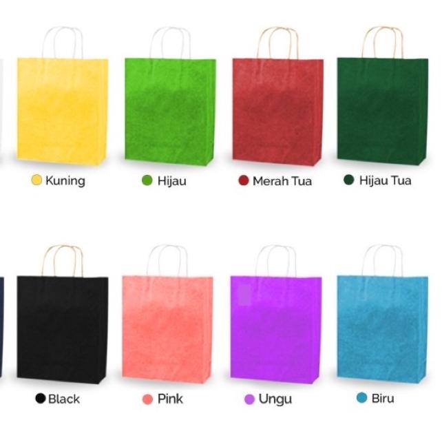 

❀ 1 Pack isi 3 Paper Bag Warna Polos kantong Kertas Goodie Souvenir Hamper 27x11x21 MEDIUM ✲
