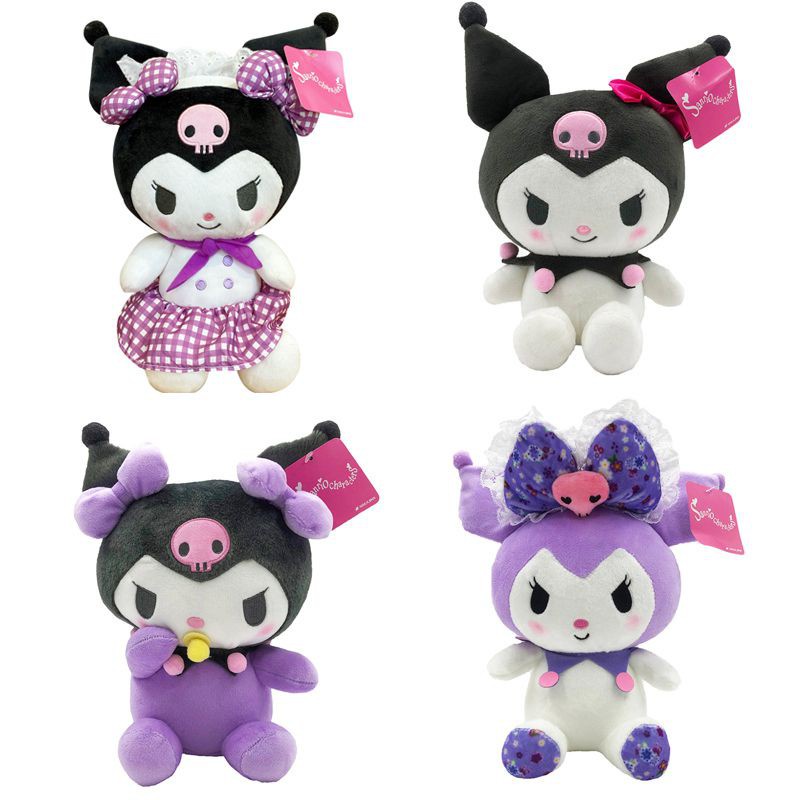 22cm Boneka Kuromi Princess Dress Plush Toy Stuffed Doll Cartoon Brooch Soft Toy Gift Mainan