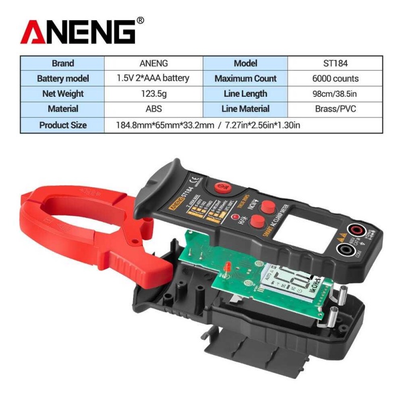 Tang Amper Multimeter Multitester Digital Voltage Tester Clamp Prob ST