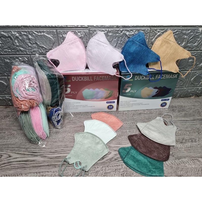 MASKER DUCKBILL DEWASA MIX WARNA CAREION 5 PLY ISI 50 PCS