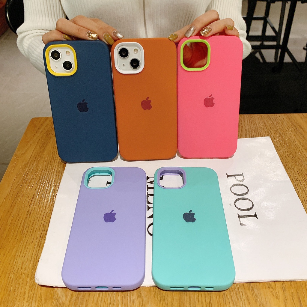 Casing Silikon 3in1 Warna Untuk IPhone 14 pro Max Plus Casing Shockproof