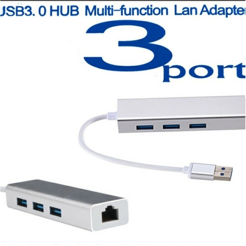 USB 3.0 To LAN with USB Hub 3Port 3.0 Multi-Function