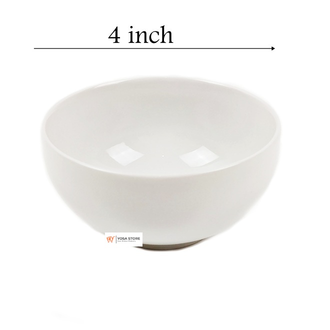 Mangkok Keramik Putih Polos Kedaung Home Size 4 inchi 1 Pcs