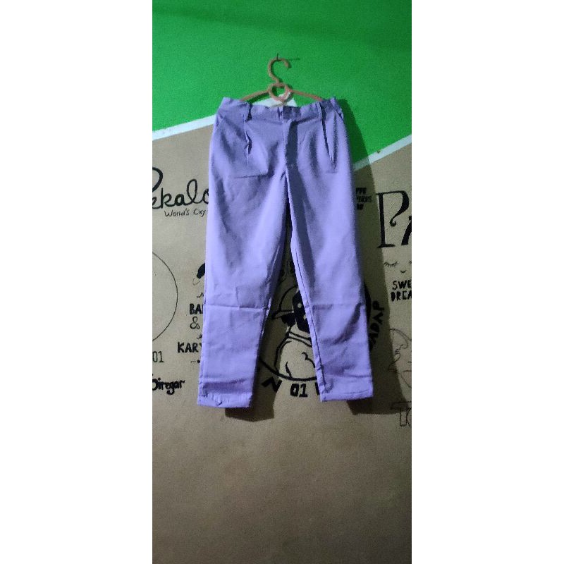 CELANA BAGGY PANTS LILAC//BAGGY PANTS JUMBO 6L//BAHAN AMERICAN DRILL PREMIUM//CELANA KERJA KANTOR.