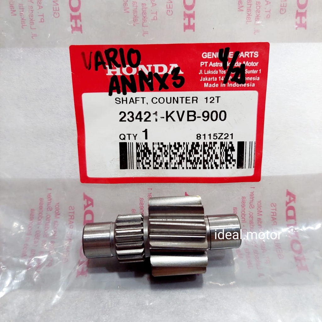 Shaft Counter Gigi Rasio Transmisi 12T Beat karbu, Vario Karbu Original AHM 23421 KVB 900