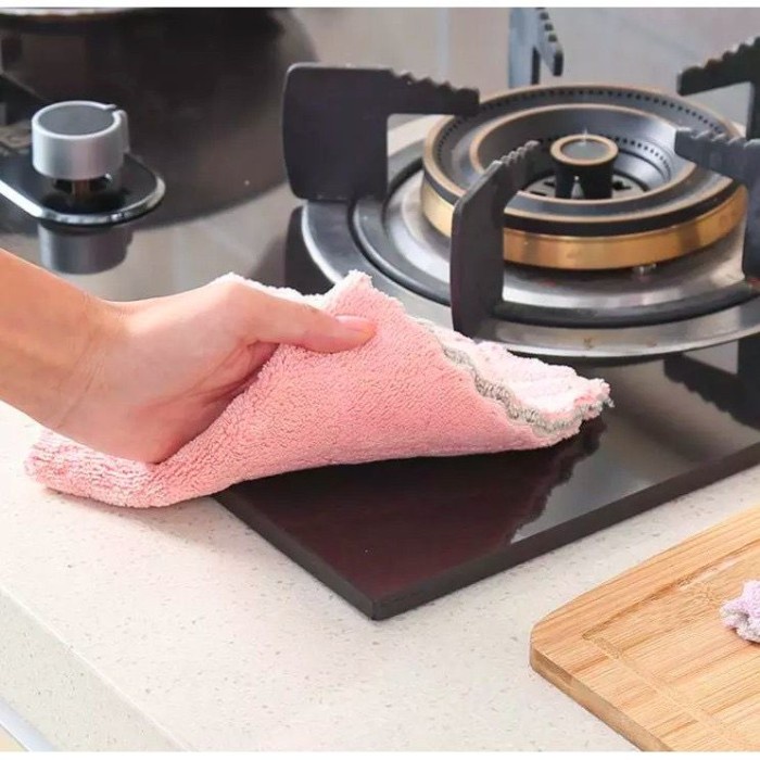 Kain Lap Microfiber Cuci Piring Anti Minyak Dapur Serbaguna