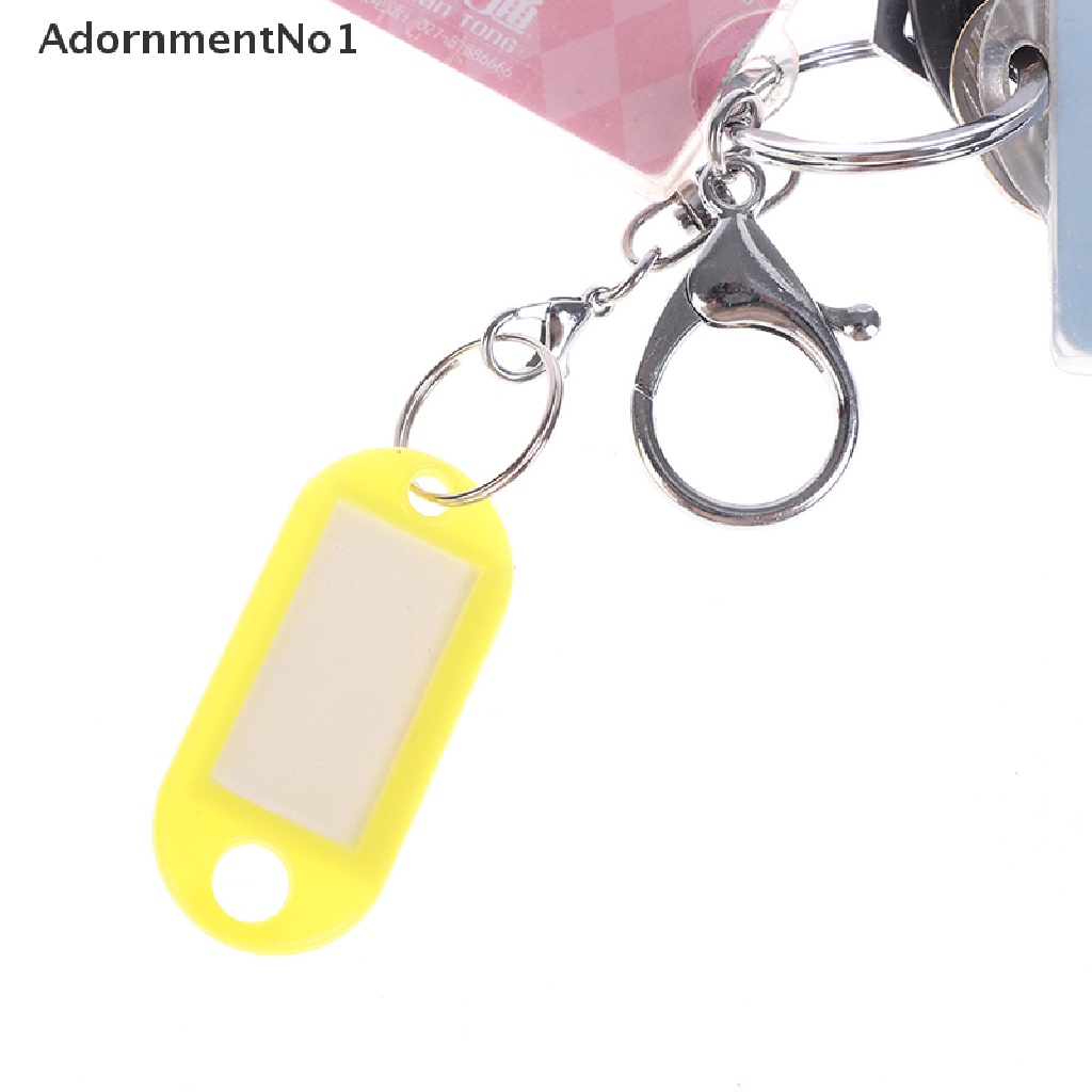 (AdornmentNo1) 10pcs / Set Gantungan Kunci ID Card / Name Tag Bahan Plastik Untuk Aksesoris Koper