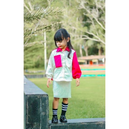 Saga Color Kids by Keenanthi / Kemeja Pocket Anak / Kemeja Anak