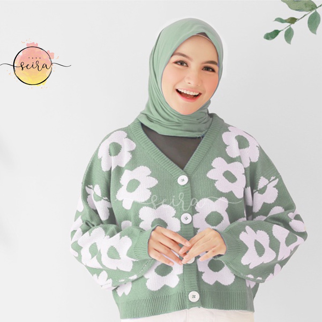 [BISA COD] Cardy Urban Flower / Cardigan Urban Flower / Cardigan Rajut Wanita / Premium Cardigan / Cardigan Korea Style