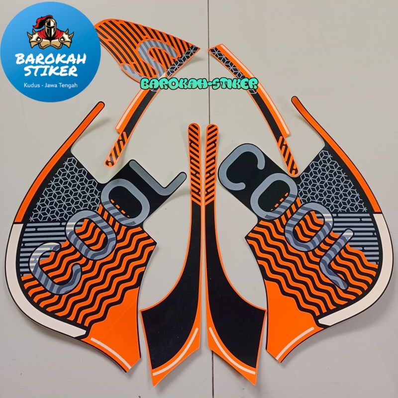 stiker Striping stiker motor motor honda Scoopy 2021 2022 sporty fashion hitam oren list body standa