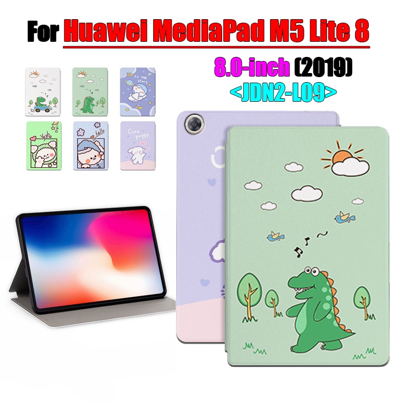 [Ready Stock] Untuk Huawei MediaPad M5 Lite8 8.0-inch (2019) JDN2-L09 Tablet Pelindung Case Honor Tab5 JDN2-W09HN JDN2-W09 Pola Fashion Kartun Anime Stand Flip Cover