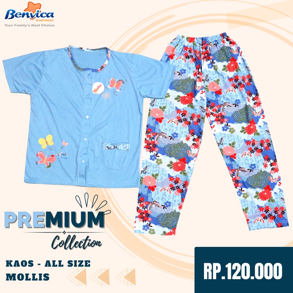 BAJU TIDUR WANITA CELANA PANJANG KAOS ADEM BANYAK MOTIF MOLLIS