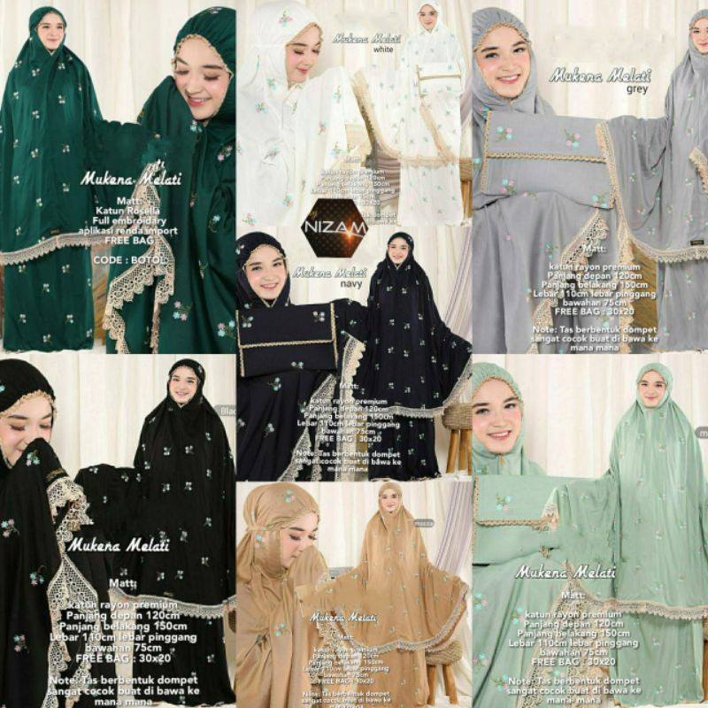 MUKENA DEWASA RAYON PREMIUM RENDA MELATI BY NIZAM