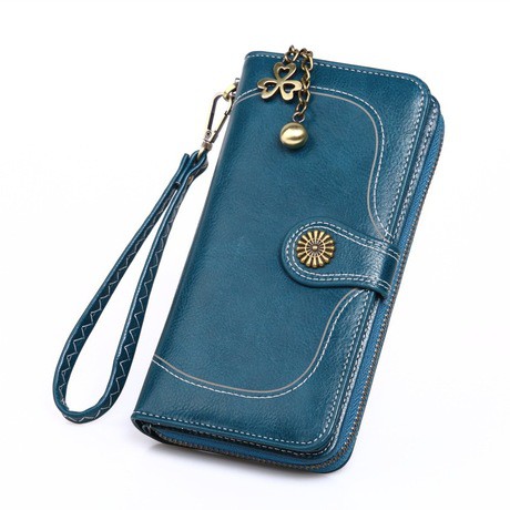 DOMPET PESTA WANITA KULIT BIRU PREMIUM IMPORT MURAH FASHION KOREA BATAM BRANDED NELLA WA043B3 TALI