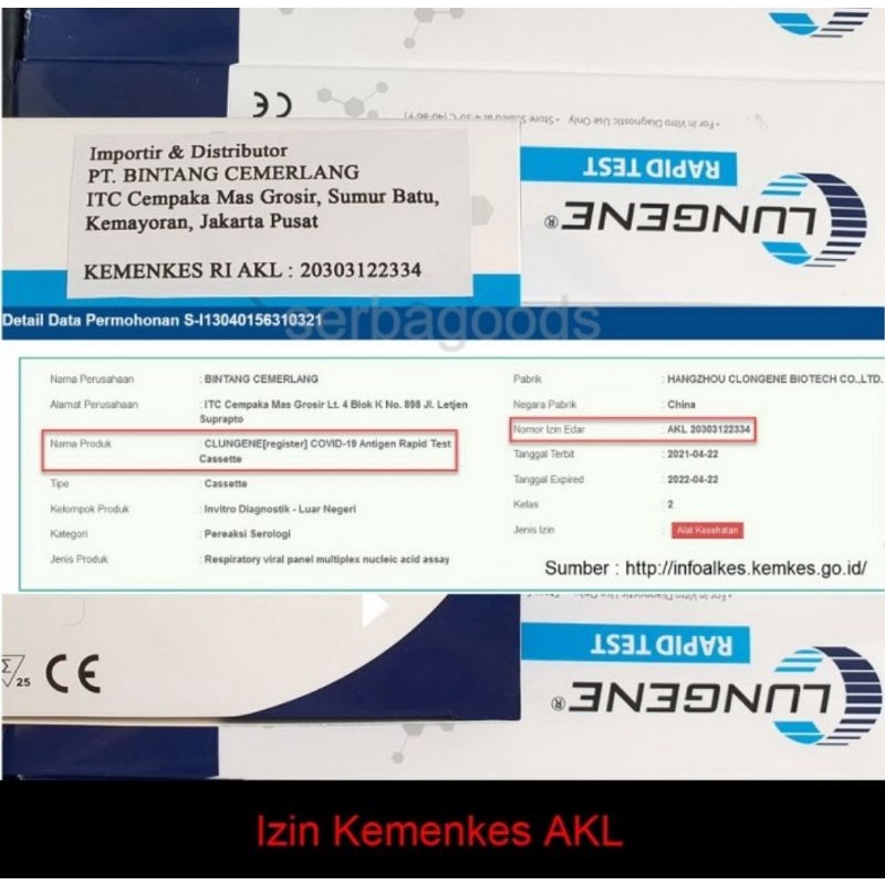 LUNGENE SWAB ANTIGEN BIRU 1 BOX ISI 25PCS