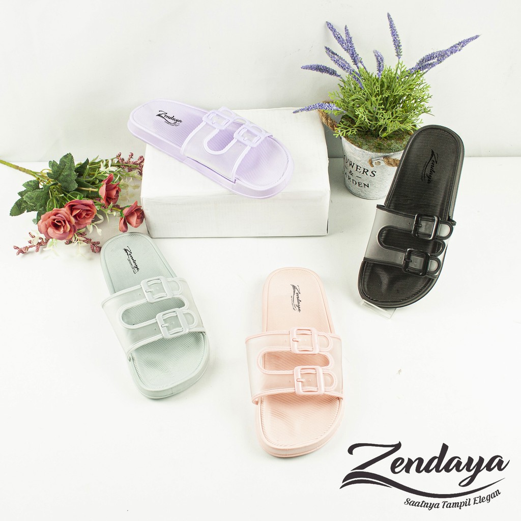 Sandal Slop Wanita Korea / Sandal Slop Bening Cewek Gesper - V202-1 / Sandal Wilona