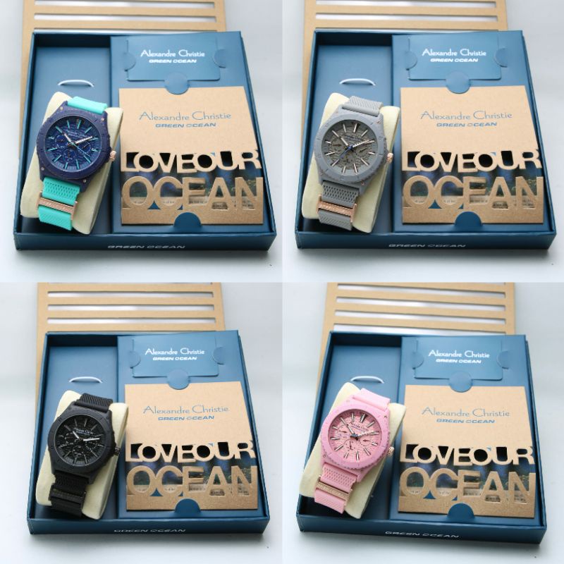 [ORIGINAL100%]JAM TANGAN WANITA PRIA ALEXANDRE CHRISTIE AC6584 / AC 6584 OCEAN GREEN SPECIAL