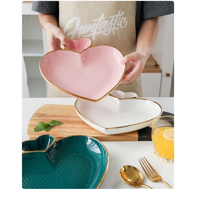 Piring Keramik Love / elegant love plate