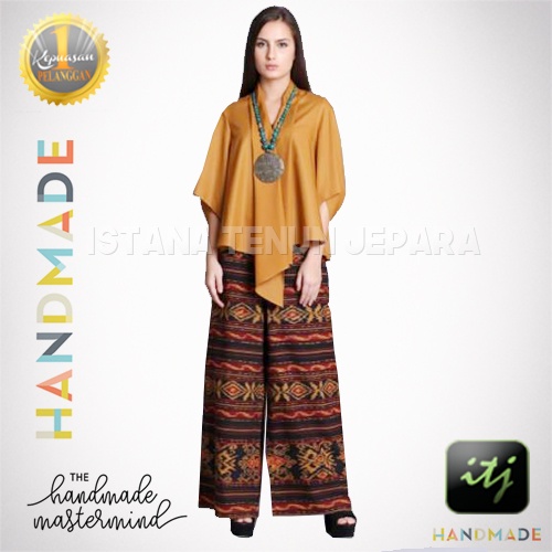 Setelan Kulot Batik Etnik Wanita Tenun Blanket Troso Handmade