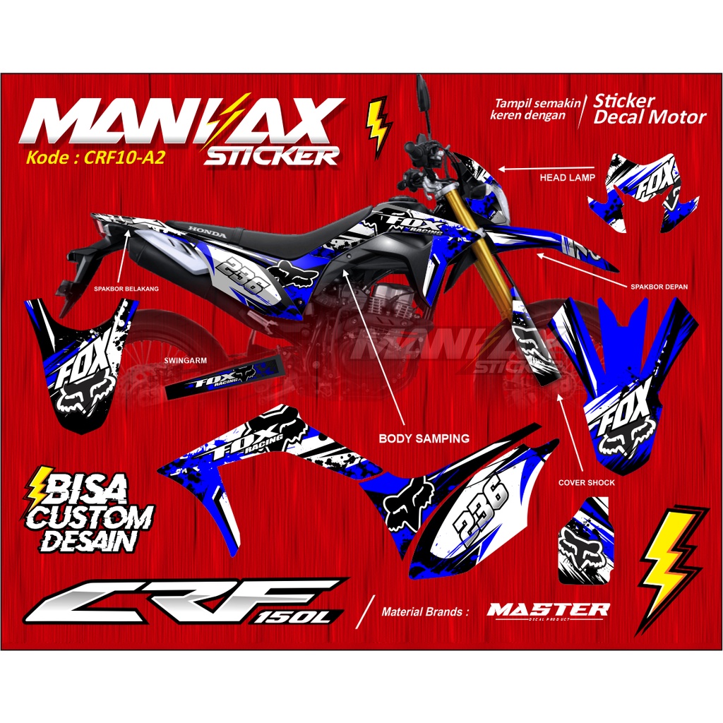 Aksesoris Motor - Decal CRF 150L Fullbody - Sticker CRF 150 L Dekal Stiker Honda CRF 150L