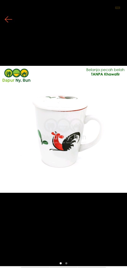 Cangkir + Tutup Seri 5 Ayam Jago Seri 2 - Cangkir Kopi - Cangkir Teh