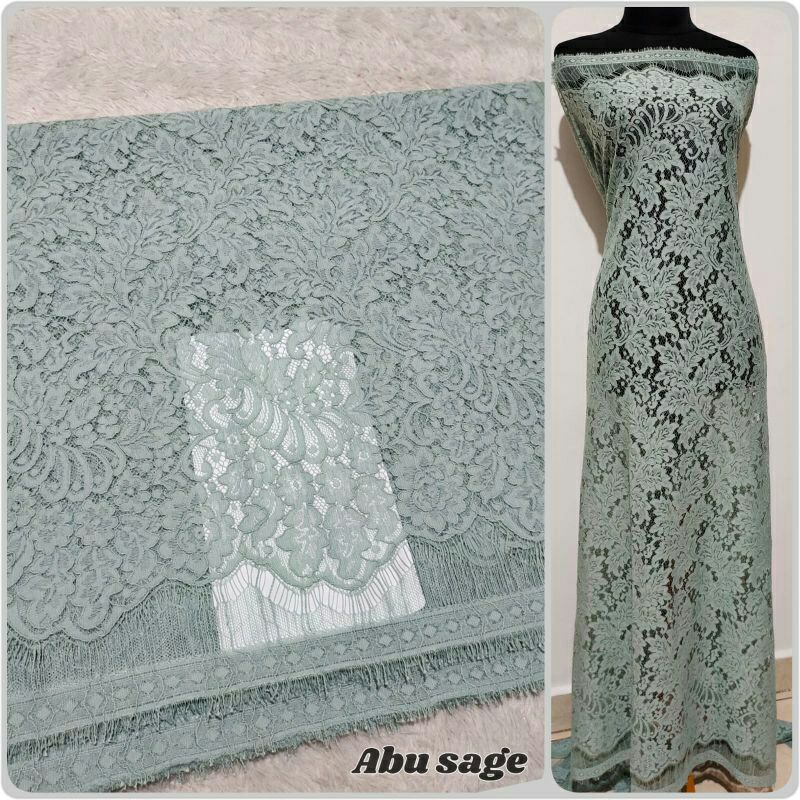 Bakal Kain Kebaya Brokat Semi Prancis Katun, Kain Brokat Semi Francis