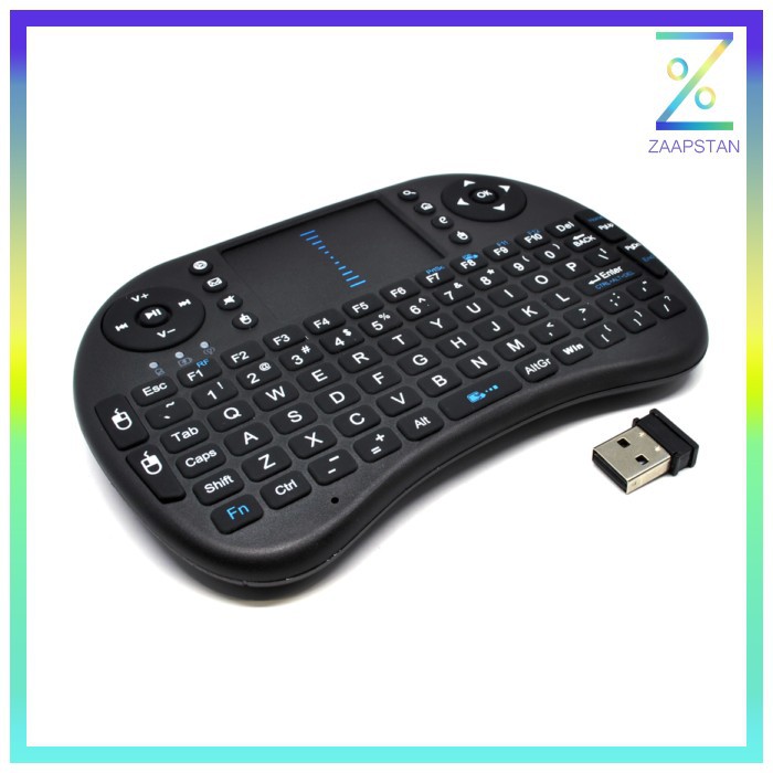 Mini Keyboard Wireless 2.4GHz dengan Touch Pad &amp; Fungsi Mouse i8 - Bla