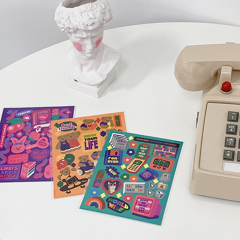 Winzige Korean Stickers Vintage Sticker Journal Scrapbook Phonecae Decor-5