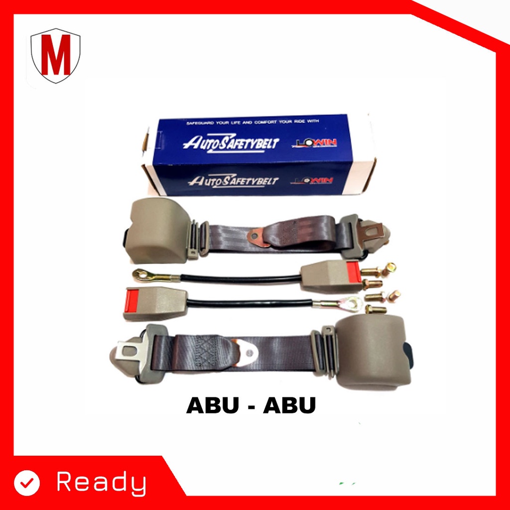 SABUK PENGAMAN SAFETYBELT OTOMATIS SAFETY BELT OTOMATIS 3 TITIK CREAM HITAM DAN ABU