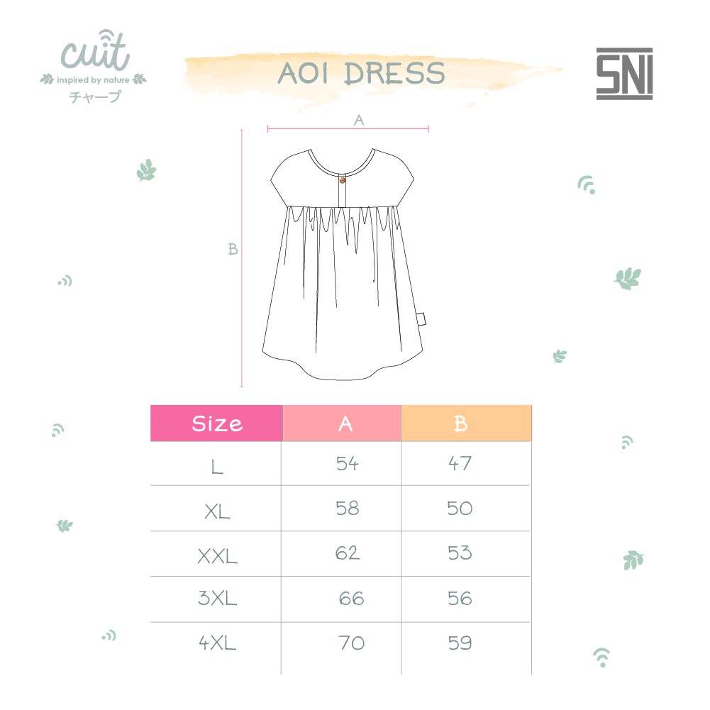 Cuit Dress Anak Cotton Aoi MONSTERA Kojo Series - XL (2-3 Tahun)