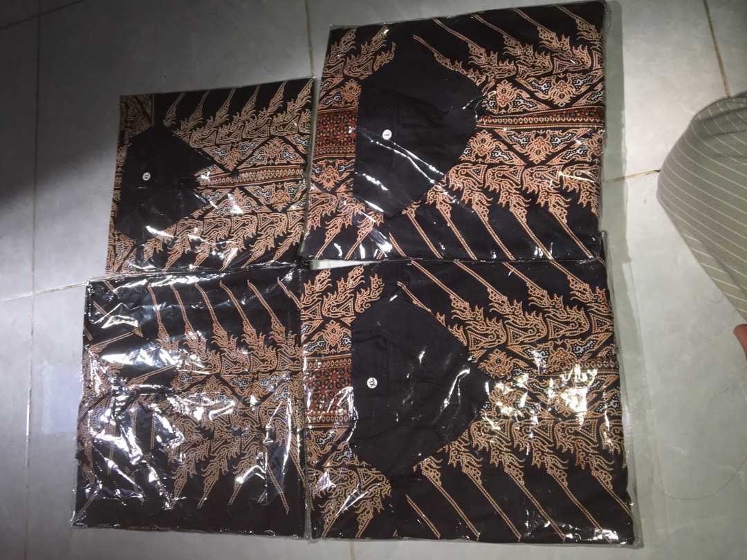 Terlaris Batik Couple Keluarga Motif Modang Coklat