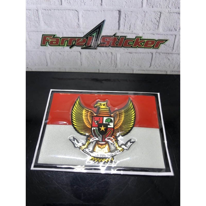 stiker bendera garuda timbul