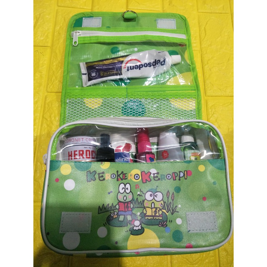 Travel Shoes Ziplock Pouch Organizer Makeup/Kosmetik Motif Wanita Anti Air karakter kamar mandi