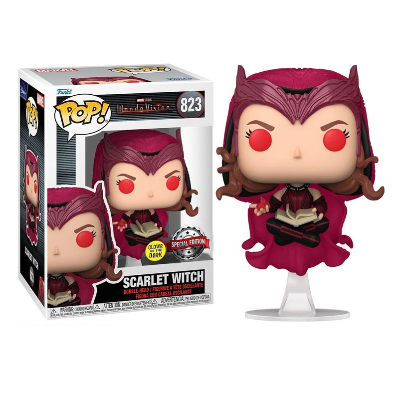 FUNKO POP Marvel Scarlet Witch Vision Night Glowing Doll Figure Kids Toy Gift