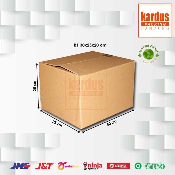 

Kardus Box Karton Dus Kotak Packing Sembako Polos Uk 30x25x20