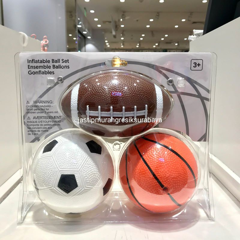 INFLATABLE BALL SET MINISO BOLA MINISO MAINAN MINISO BOLA BASKET