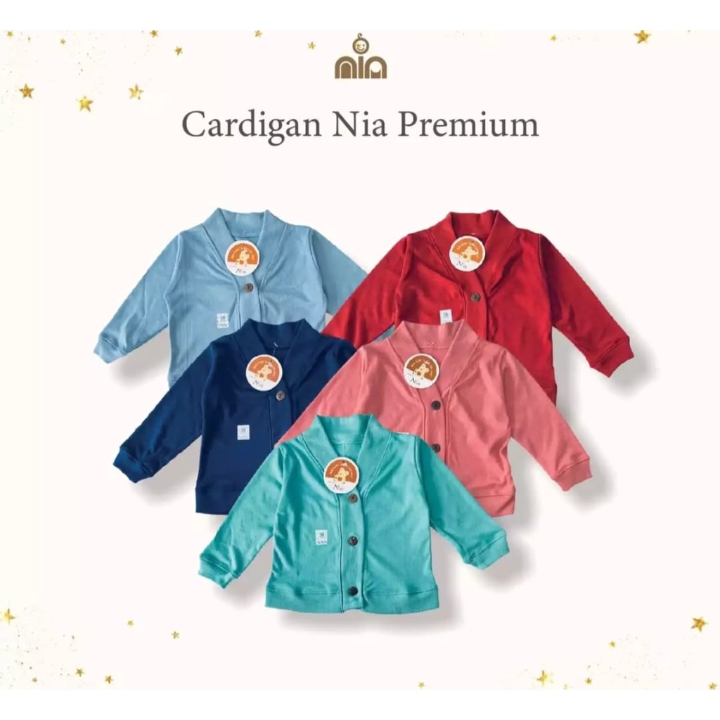 NIA-Pakaian Bayi Anak Perempuan Cardigan Warna Polos Nia Premium