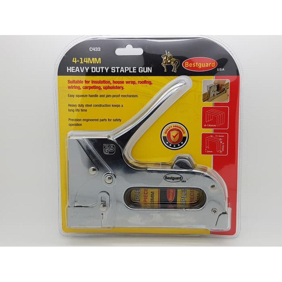 

Heavy Duty Stapler Gun Bestguard C433 ( 4-14 mm ) bonus 2 isi staple