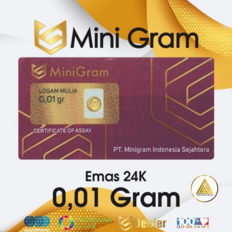 MINIGRAM 0.01 Gram Logam Mulia Emas 24 Karat