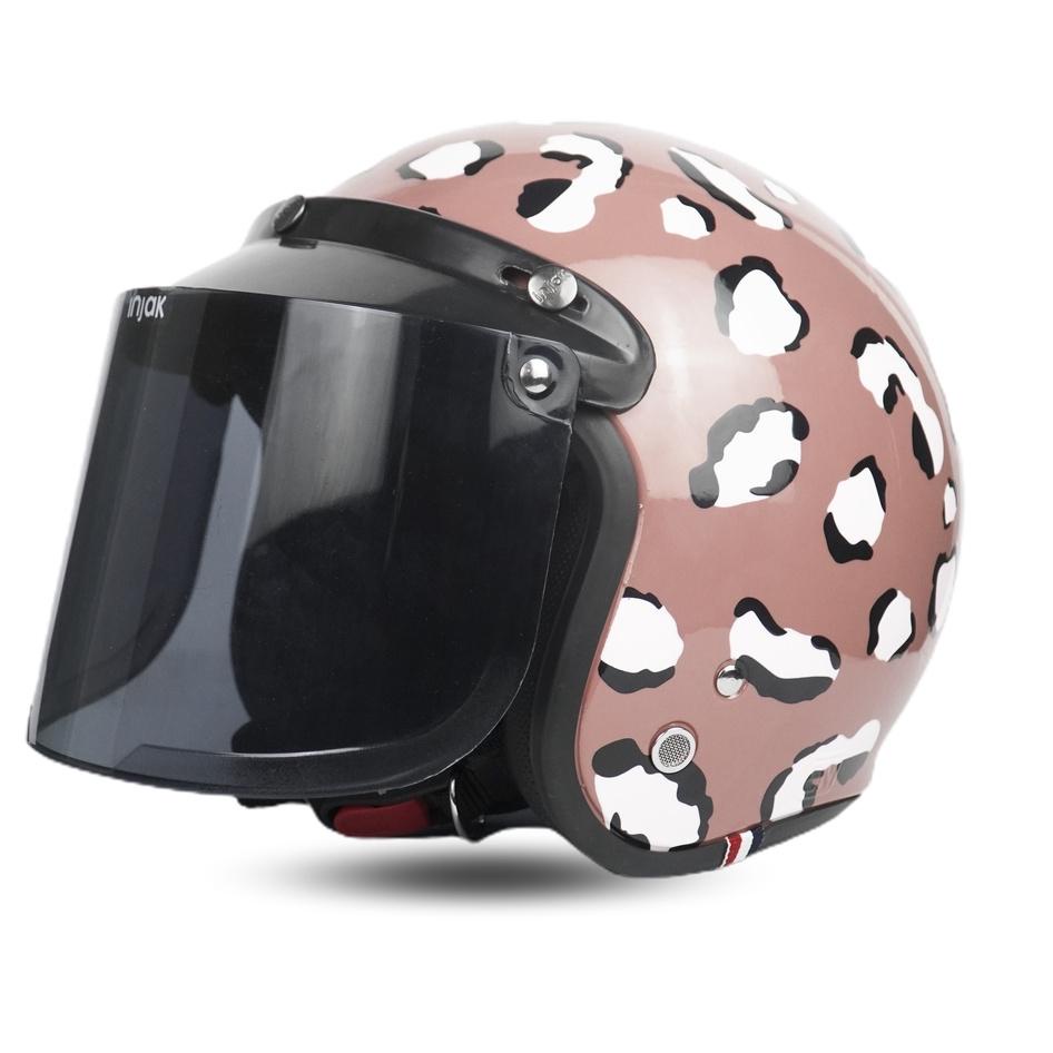 Get It Helm Bogo Dewasa Cewek Full Leher SNI Aesthetic Leopard