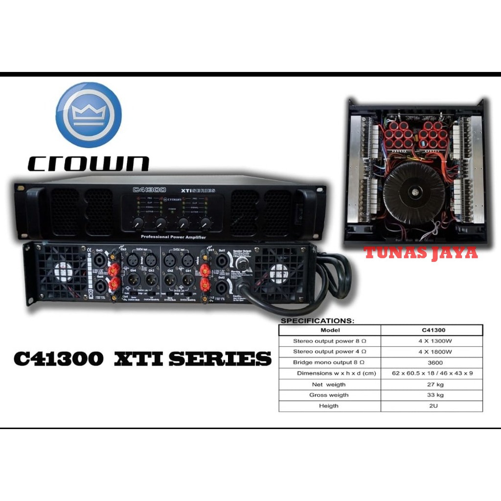 Power Amplifier Crown C41300 XTI Series 4 Channel 4 X 1300 Watt