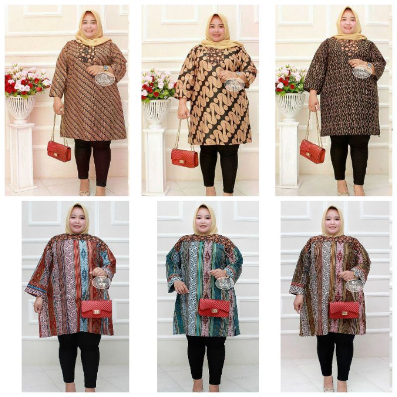Atasan baju cewek jumbo super ld 140 cm tunik batik