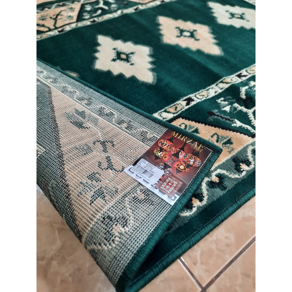 KARPET MIRZAE 100 X 150 MZ14 GREEN Karpet Lantai Hijau, Permadani Bulu Tebal-6