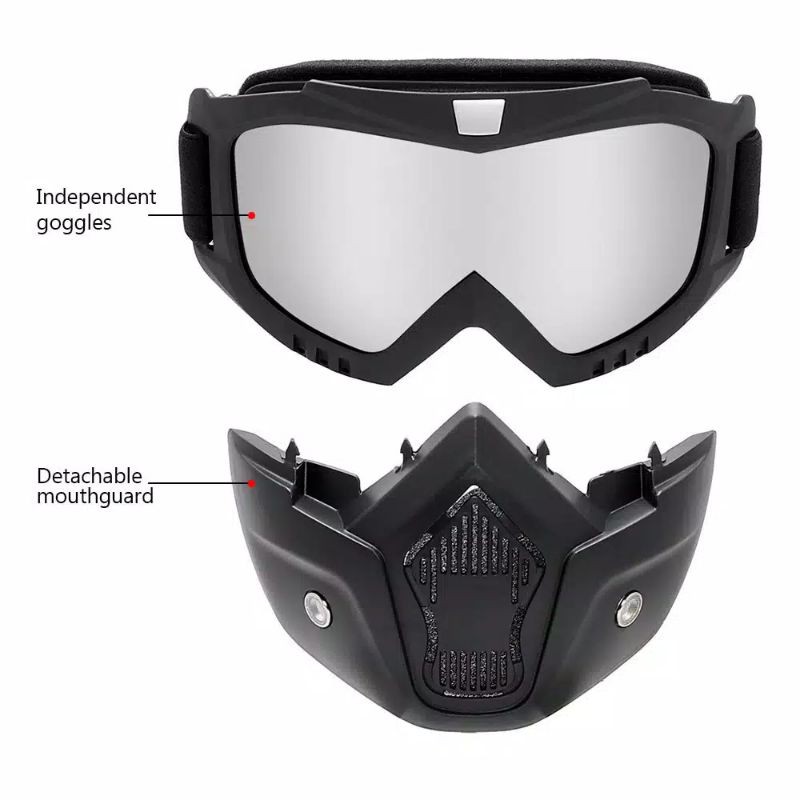 TaffSPORT Kacamata Goggles Mask Motor Retro Classic BOLLFO Kaca Mata Helm