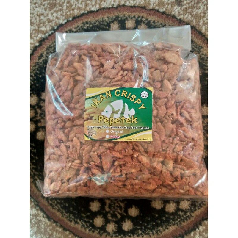 

pepetek ikan crispy 1kg pedas