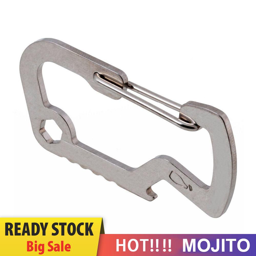 MOJITO Survival Camping Hiking Rescue Gear Mini Carabiner Keychain EDC Multi Tool