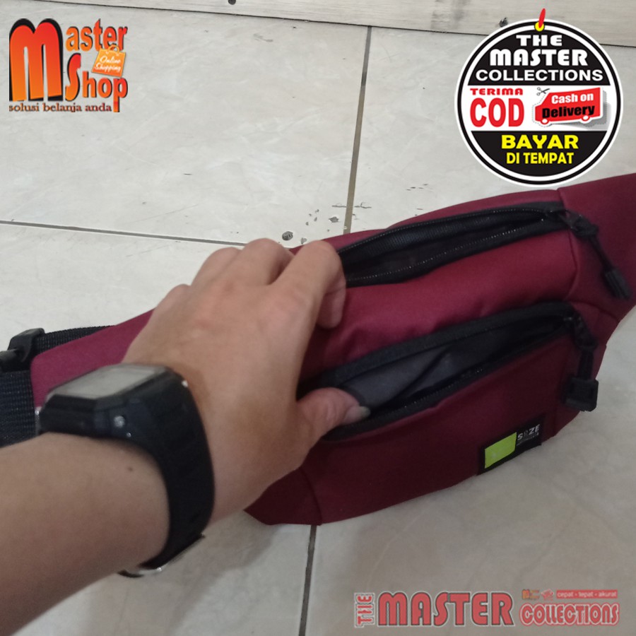 Waist Bag Rush - Visval - Hitam - Tas Pinggang - Murah Keren Slingbag Tas Messenger Murah