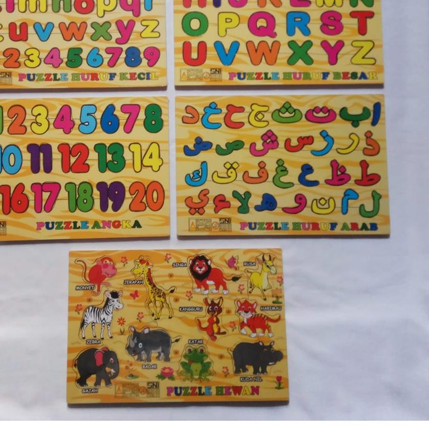 ➹ Puzzle Kayu Hampers Mainan Edukasi Anak Abjad Alphabet Huruf Angka Hijaiyah Mainan Anak Pazel Puze