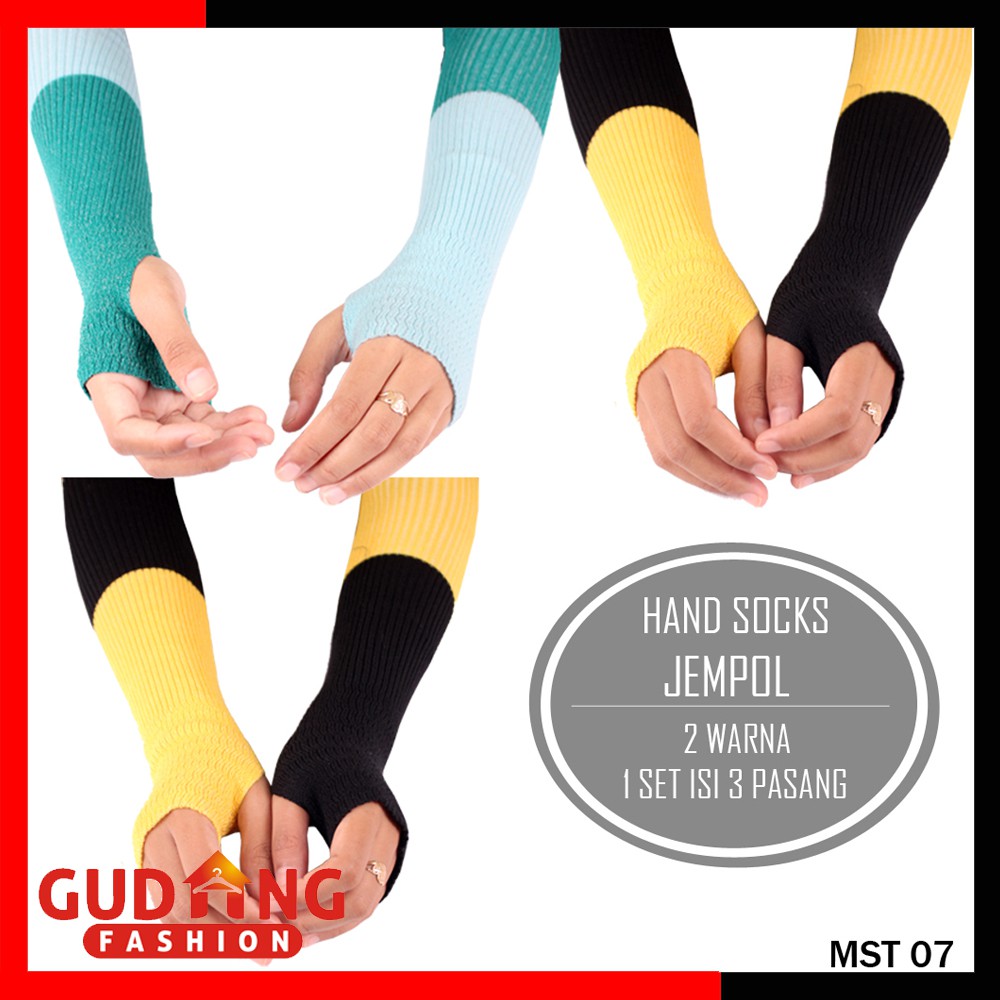 Manset Rajut Two Tone 2 Warna / Handsock Rajut / Manset Rajut Jempol (COMB)