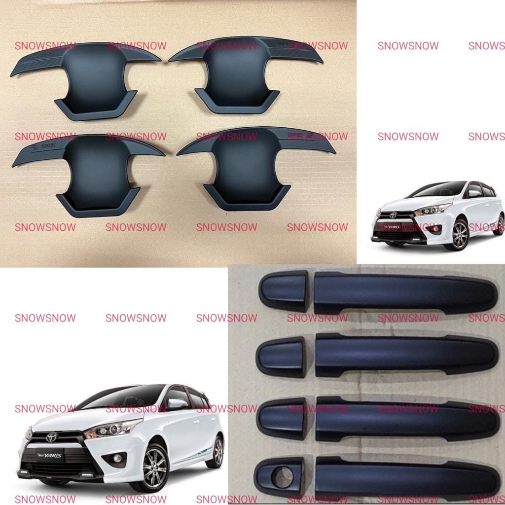 Paket Outer Handle Cover Grand All New Yaris 2014 2017 Elegant Hitam Chrome